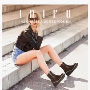 IDIFU Brown Wedge Chelsea Boots Size 9.5 NWOT